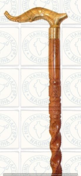 HHC121 Wood Brass Walking Stick