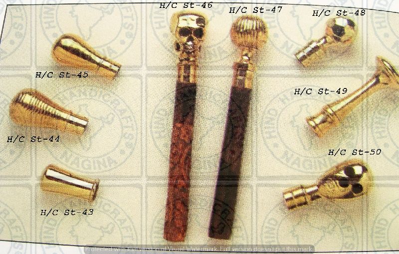 HHC122 Wood Brass Walking Stick