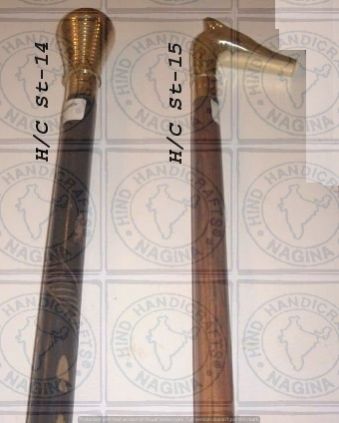 HHC124 Wood Brass Walking Stick