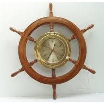 Golden Clock Ship Wheel