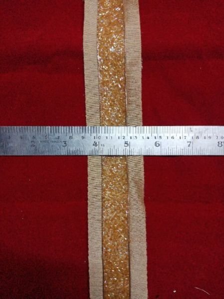 Golden Rainbow Cutdana Diamond Lace