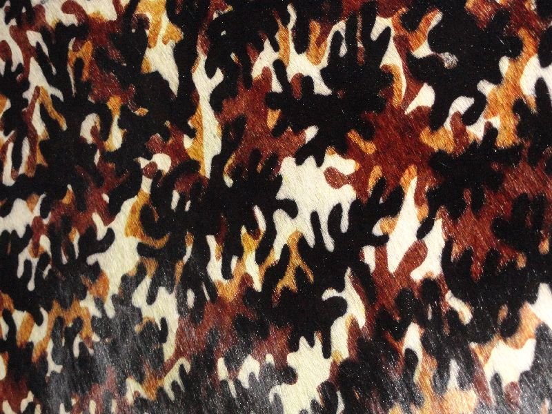 Hair On Comouflage Print Leather