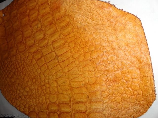 Hair on Crocodile Printed Leather