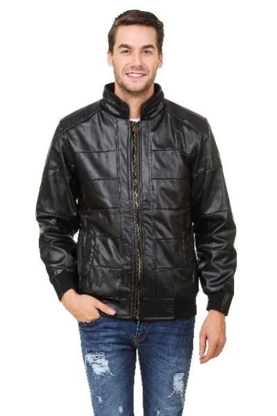 Pintex Black Shine Leather Jacket 01