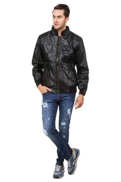 Pintex Black Shine Leather Jacket 02