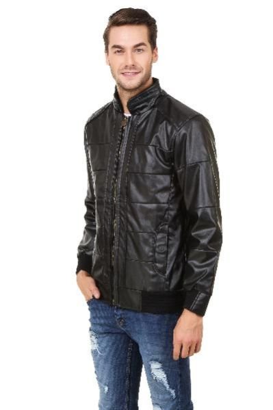 Pintex Black Shine Leather Jacket 03