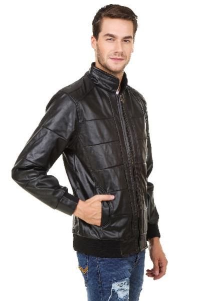 Pintex Black Shine Leather Jacket 04