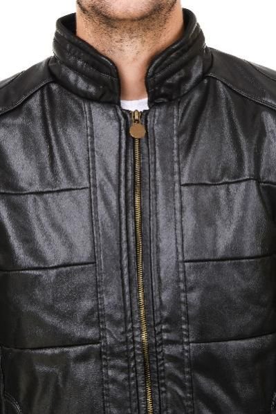 Pintex Black Shine Leather Jacket 05