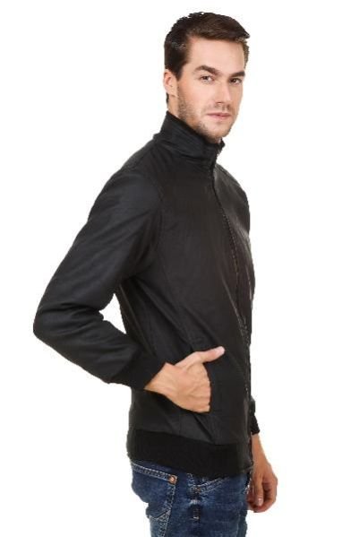 Plain Black Leather Jacket 04