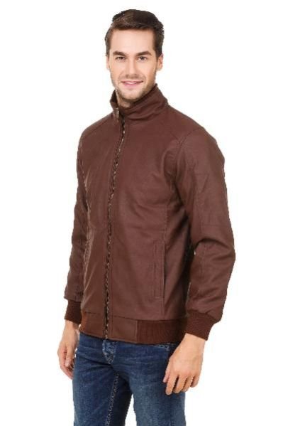 Plain Brown Leather Jacket 03