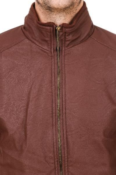 Plain Brown Leather Jacket 05