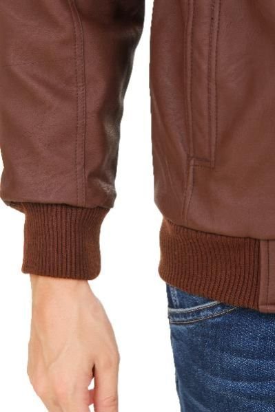Plain Brown Leather Jacket 06
