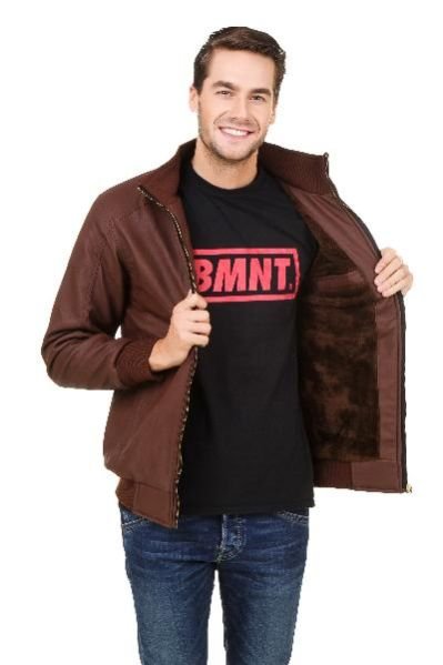 Plain Brown Leather Jacket 08