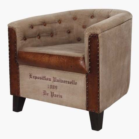 Leather Canwas Sofa with Printing