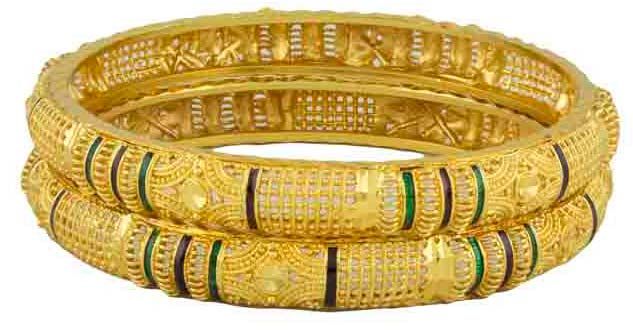 Gold Plated Enamel Bangles