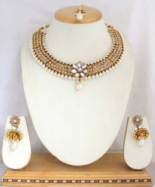 R18 Jewels Fashion and U Antique Necklace Maang Tikka Set