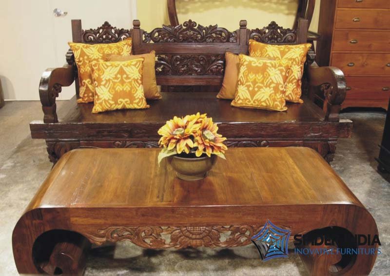 Carved Indian Bench