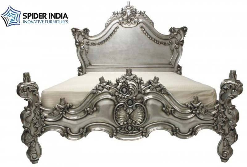 French Silver Leaf Bone Inlay Bed