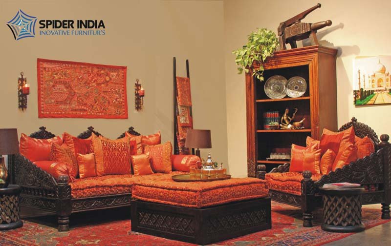 Indian Carved Jhula Sofa Daybed