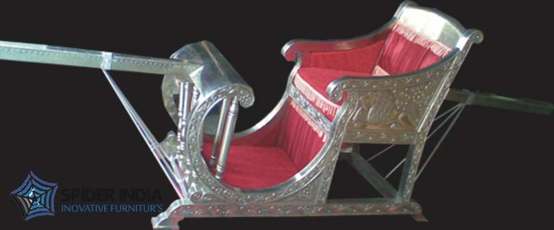 White Metal Open Wedding Palki