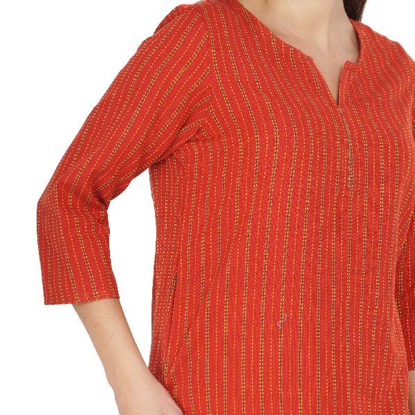 SSC008-RD Ladies Cotton Kurti