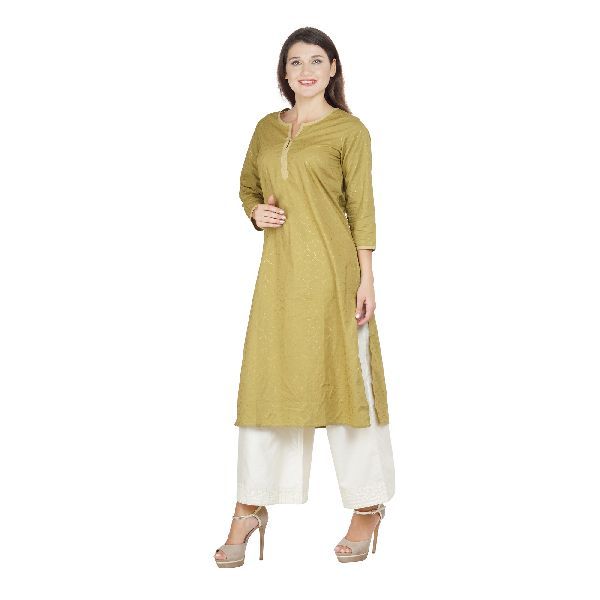 SSC011-GR Ladies Cotton Kurti
