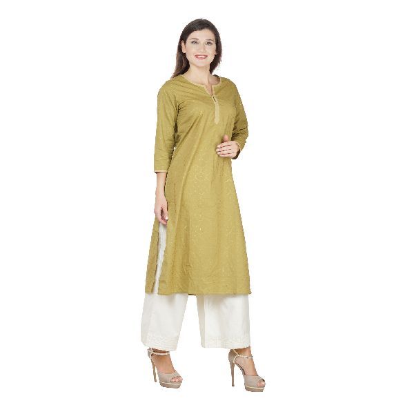 SSC011-GR Ladies Cotton Kurti