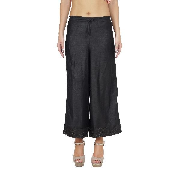 SSTP001-BK Ladies Tussar Palazzo 01