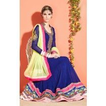Leela Navy Blue Georgette Long Anarkali Suit