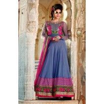 Rama Grey Net Anarkali