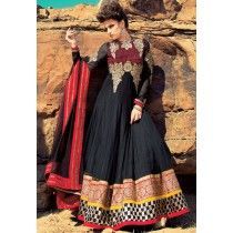 Rumi Black Soft Net Long Anarkali Suit