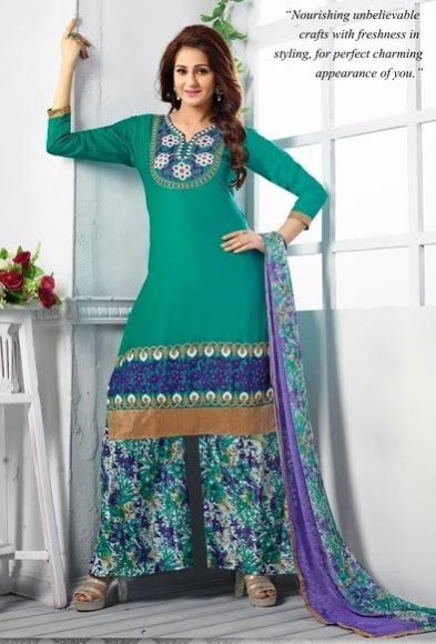 Aquamarine Cotton Salwar Suits