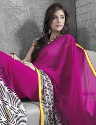 Dark Pink Fancy Saree