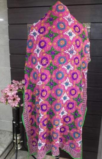 Pink Georgette Dupatta