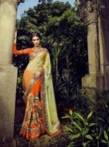 Gleaming Orange Saree