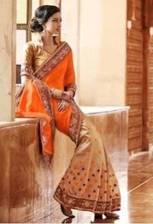 Orange Colour Bhagalpuri Silk