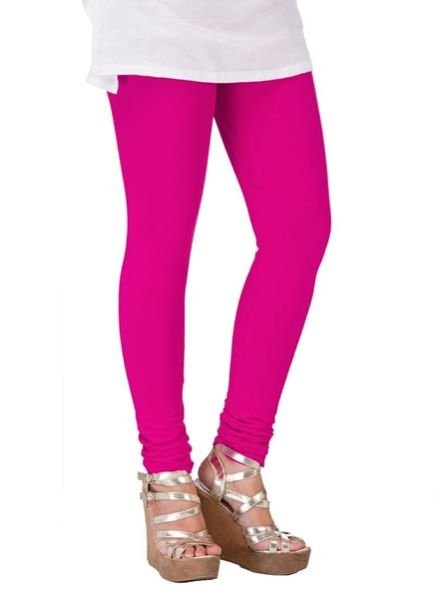 Bright Pink Plain Leggings