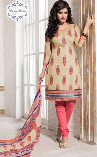 Sanaah Pink and Cream Churidar Suits