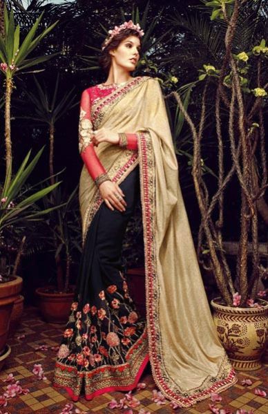 Sizzling Cream & Blue Saree