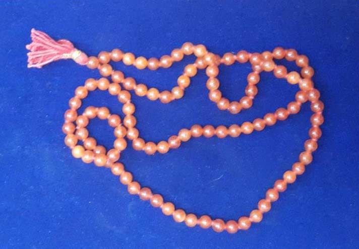 Orange Agate Bead Mala