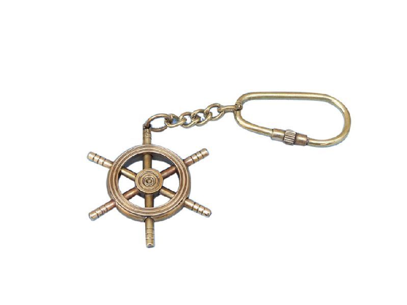 Brass Ship Wheel Keychain