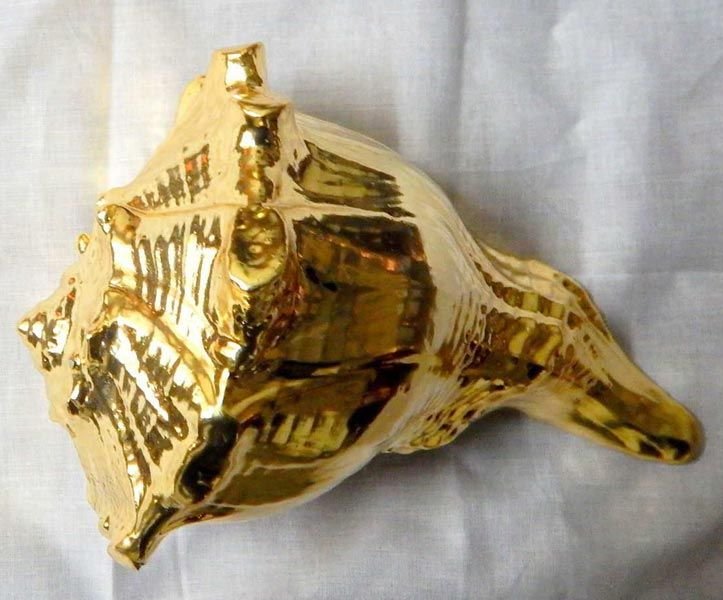 Gold Plated Dakshinavarti Shankh