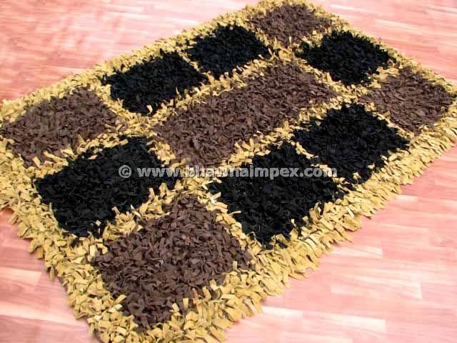 Marriot Leather Shaggy Rug