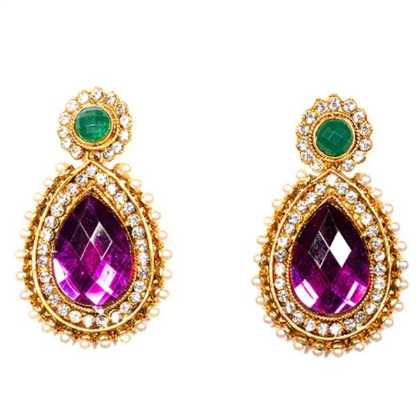 Purple Green Shine Earrings