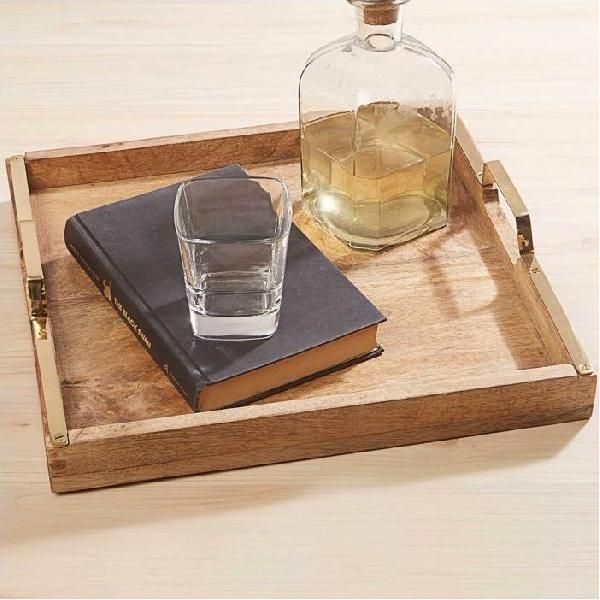 Wooden & Metal Tray (Item 602)