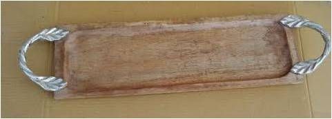 Wooden & Metal Tray (Item 606)