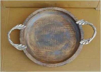 Wooden & Metal Tray (Item 608)