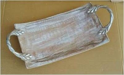 Wooden & Metal Tray (Item 609)