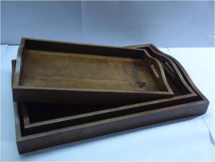 Wooden & Metal Tray (Item 613)