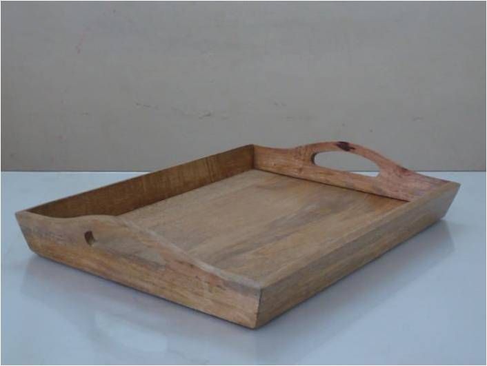 Wooden & Metal Tray (Item 614)